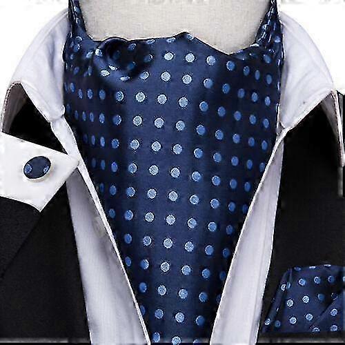 100 Colors Mens Silk Ascot Cravat Vintage Tie Paisley Scarf Hanky Cufflinks Set