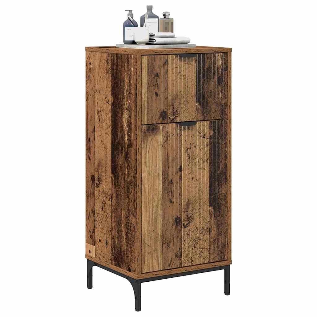 Bathroom Cabinet with Drawers Reclaimed Wood Look 39.5 x 36 x 88 cm