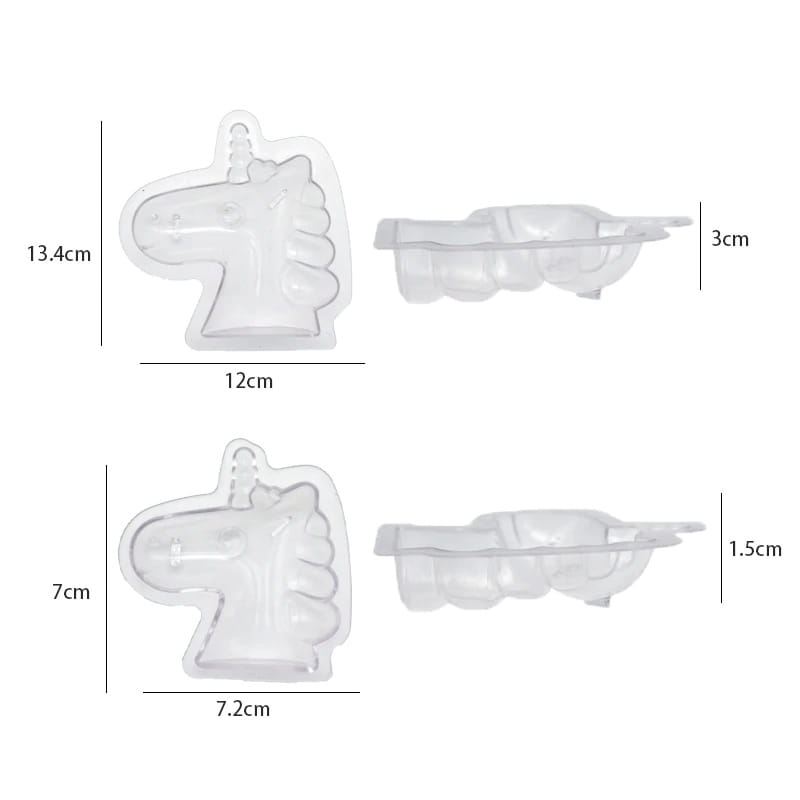 3D Unicorn Chocolate Polycarbonate Mold 2 Pcs