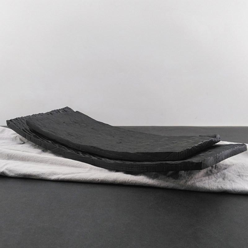 Carbonized Wood Candle Holder: Wabi-Sabi Zen Style for Living Room or Hotel Decor