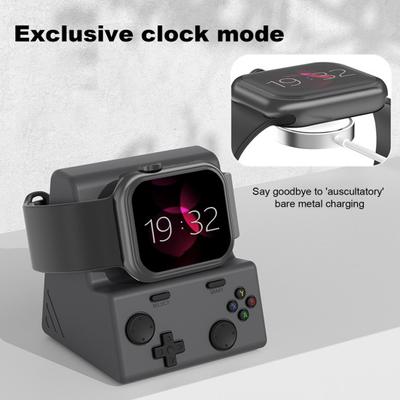 Suporte de carregador de silicone para Apple Watch Series Dock Suporte de cabo de carregamento Interface reservada de carregamento conveniente Suporte de relógio de mesa com economia de espaço