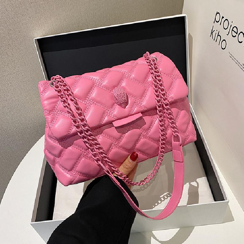 Trendy Quilted White Pu Handbag Stylish Shoulder Bag For Women Versatile Fashionable Use