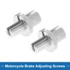 A ABSOPRO Motorcycle Brake Lever Ballet Adjuster Screw M10 Motorcycle Brake Adjustment Screw Silver Tone 2pcs