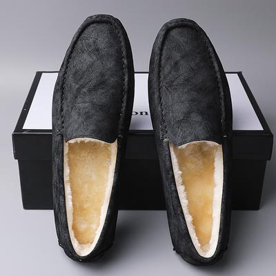 Herren Slipper Winter Warm Freizeitschuhe 2024 Mode Slip On Fahrschuhe Für Herren Mokassins Leicht Atmungsaktiv Leder Männerschuhe
