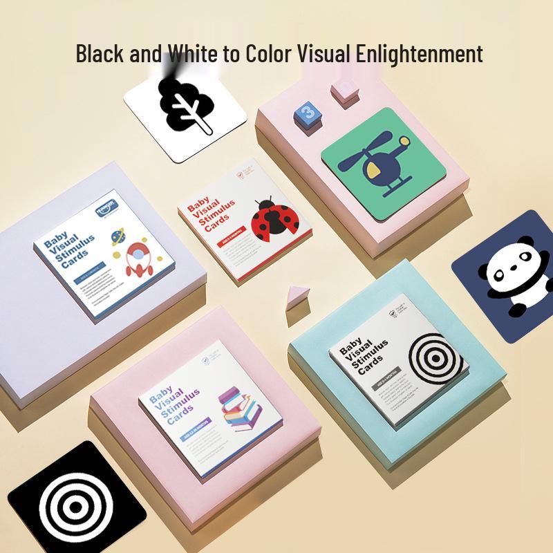 Free Shipping: Black & White Baby Visual Stimulation Cards for Early Education and Tracking, Suitable for Newborns 0-3 Months