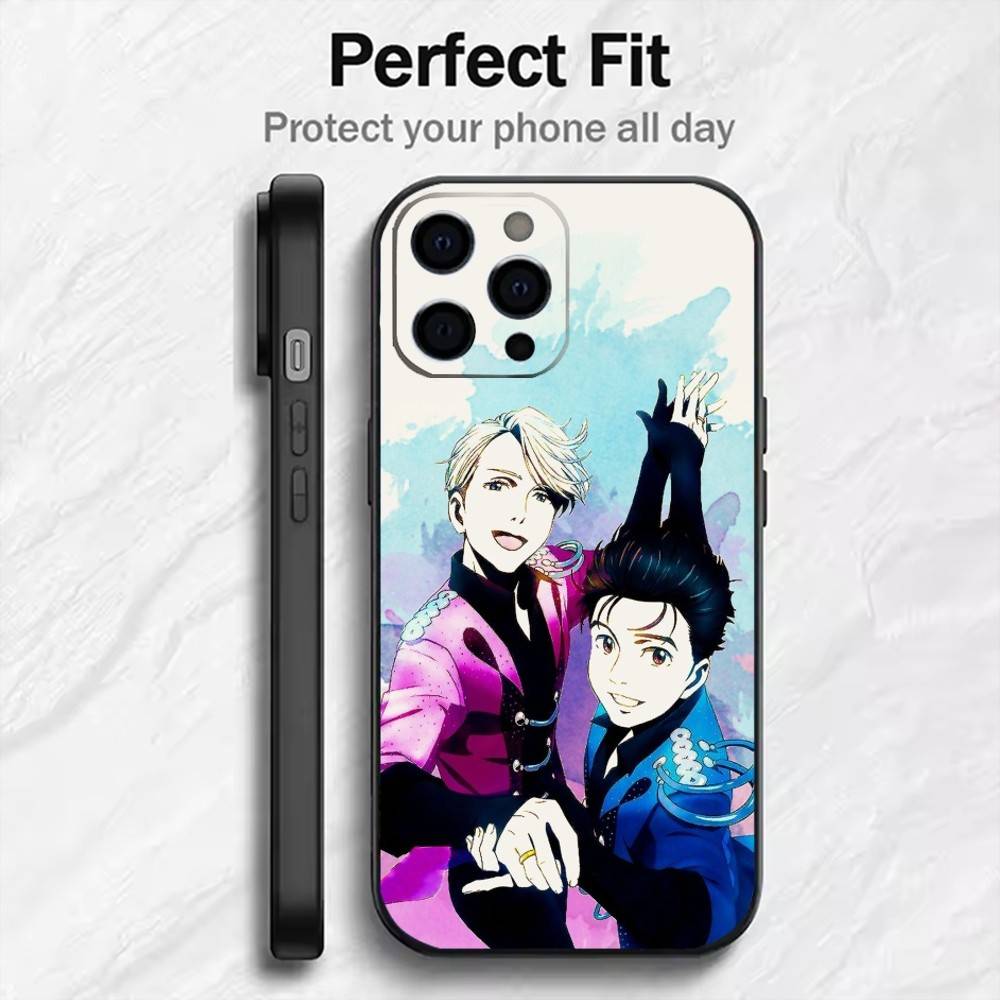 Y-Yuri On Ice Anime Printed  Phone Case For iPhone17,16,15,14,13,12 Plus,Max Soft Silicone Black Cover