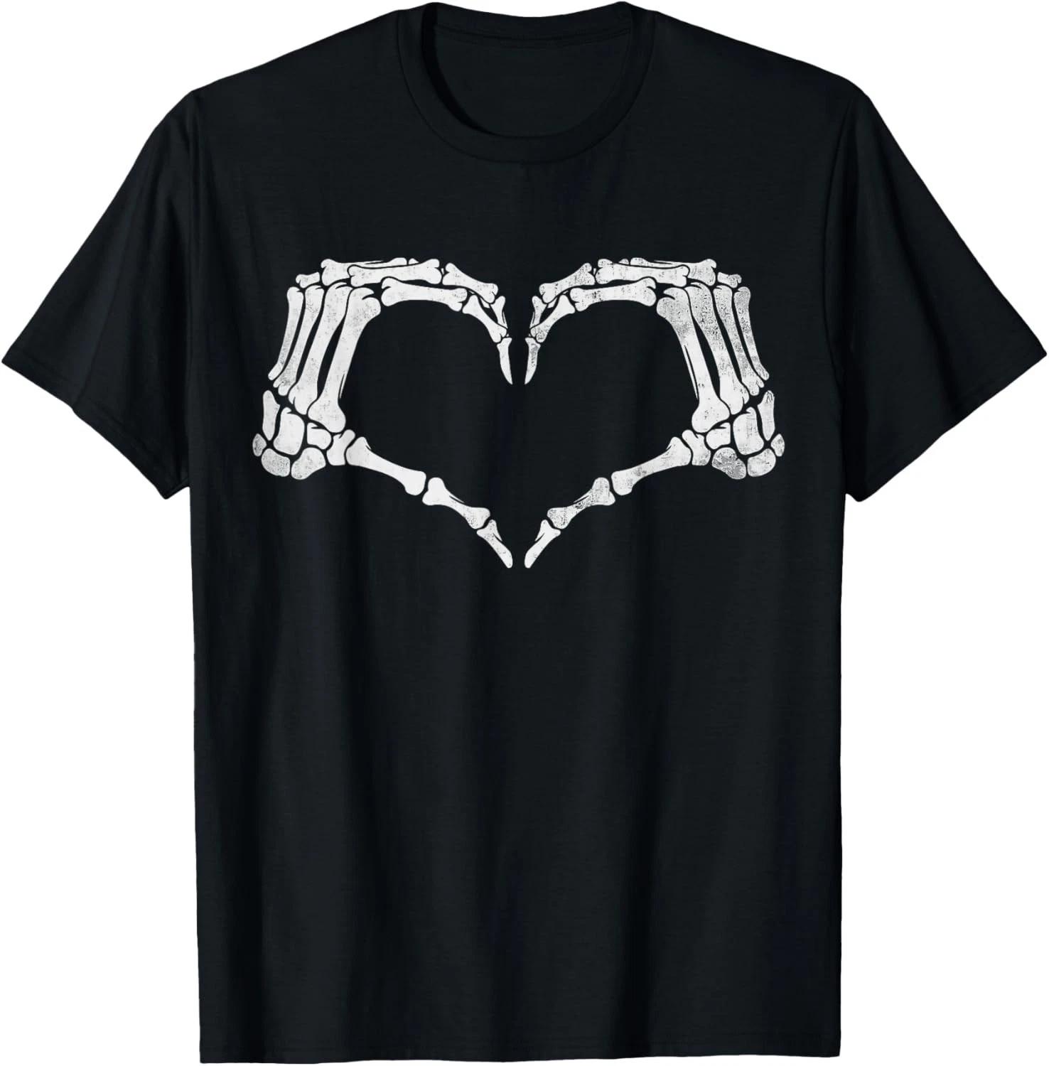 Skeleton Hand Heart Sign Vintage Halloween Costume T- Shirt XL
