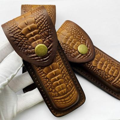 1PC Funda de Cuero para Cuchillo de Piel de Vaca Vaina Bolsa Cubierta para Cuchillo Plegable Vaina para Cuchillo de Bolsillo Soporte Estuche para Cinturón Accesorios de Equipo Táctico