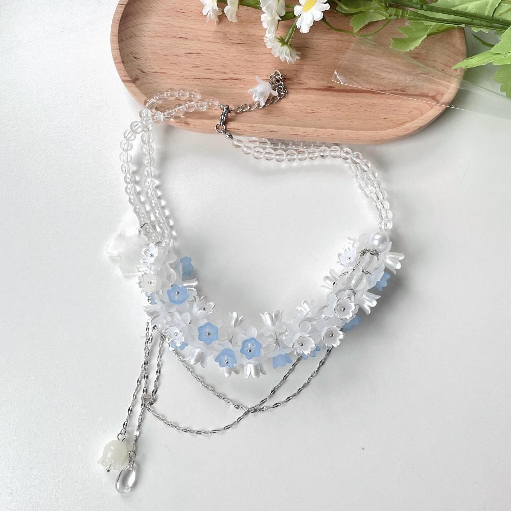 Blume Maiglöckchen Kette Choker Acryl Maiglöckchen Anhänger Halskette Mädchen