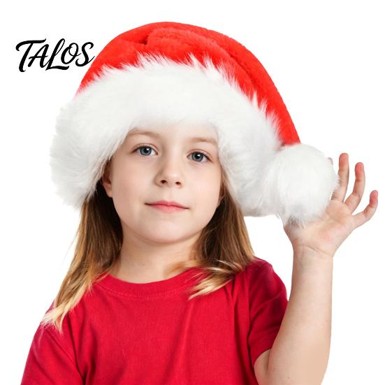 Holiday Costume Accessories Christmas Santa Hat, Flannel Plush Hat for Adults, Soft Thickened Thanksgiving Halloween Props Red White Velvet