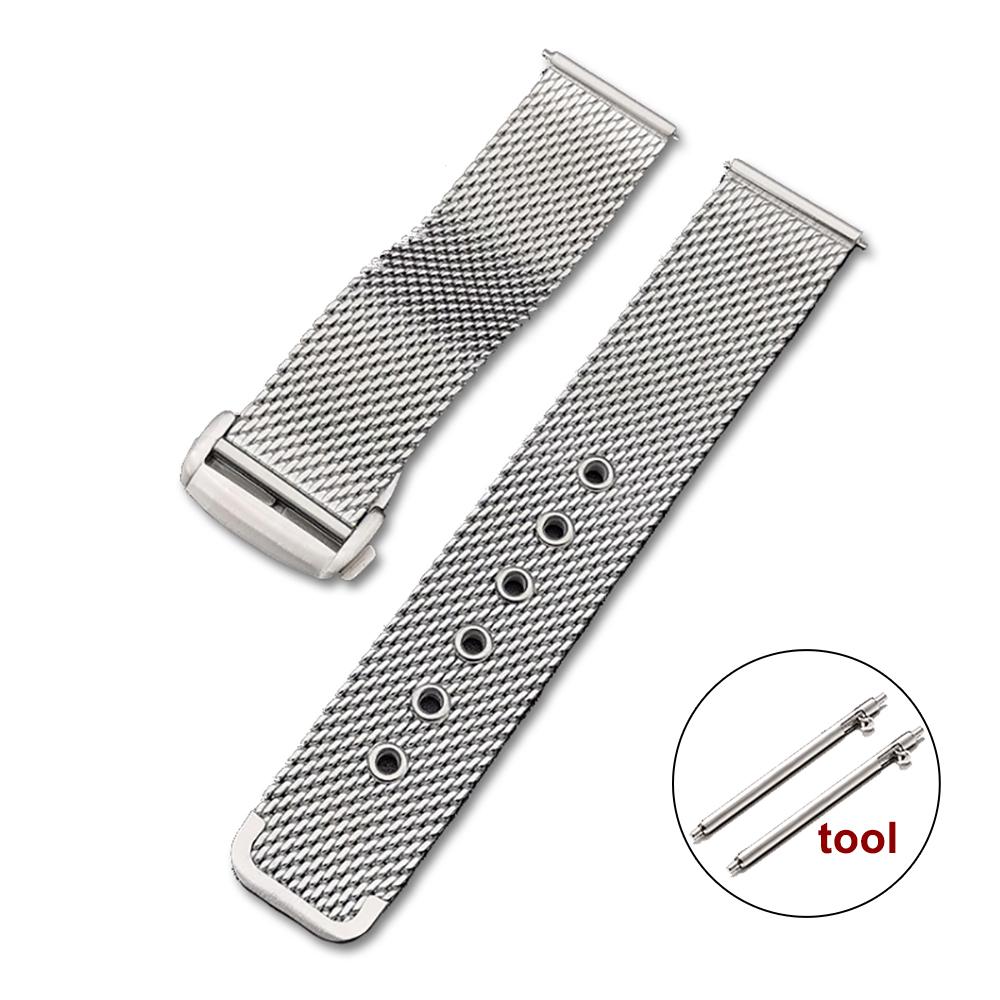 

Для Omega Seamaster 20мм 22мм Срібний Сітчастий Браслет Плоский Інтерфейс Ремінець для Годинника з Нержавіючої Сталі Дихаючий Легкий Дизайн 20mm срібний