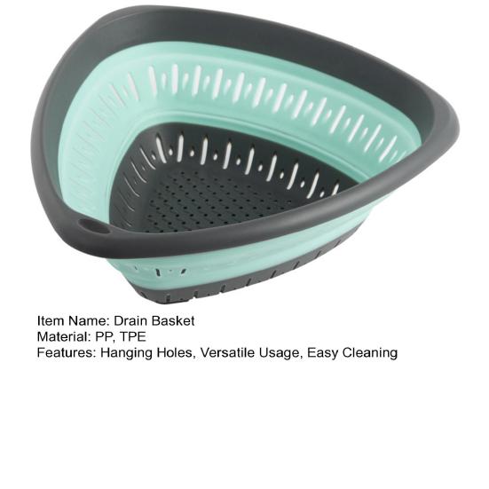 Foldable Basket Kitchen with Hanging Holes Drain Strainer