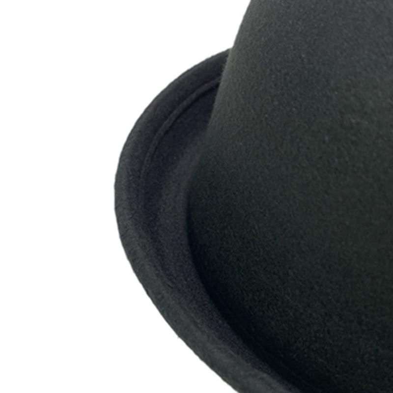 Cappello di Lana Fatto a Mano Elegante Cappello a Bombetta Decorato con Spilla per Donna Festa Uniforme Scolastica Britannica Cappello di Lana alla Moda da Donna