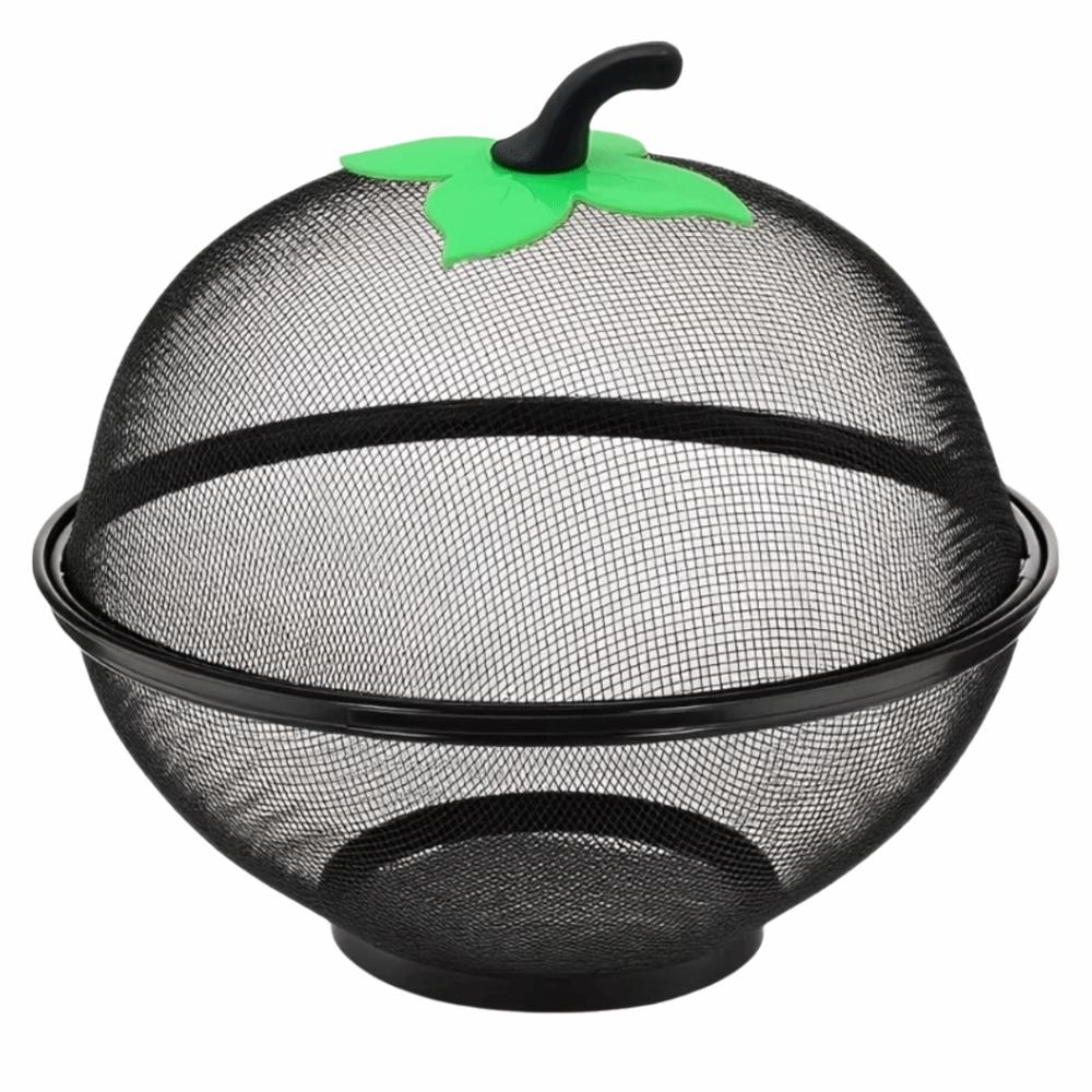 Easy To Clean Metal Fruit Basket with Mesh Cover Fruit Bowl Quality Kitchen Storage Rack Kitchen