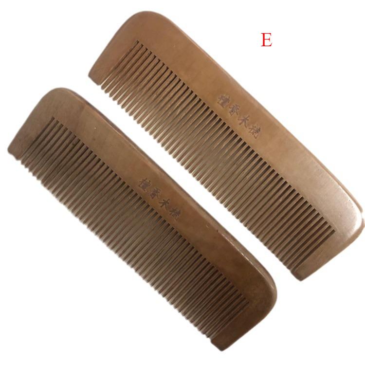 Verdickter Sandelholz-Naturholzkamm, Haushaltsholzkamm, antistatischer Haarausfall, authentische Massage, U