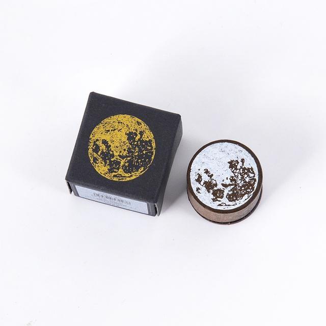 Vintage Moon Series Wood Stamp DIY Craft Wooden Rubber Stamps for Scrapbooking Stationery Scrapbooking Standard Stamp