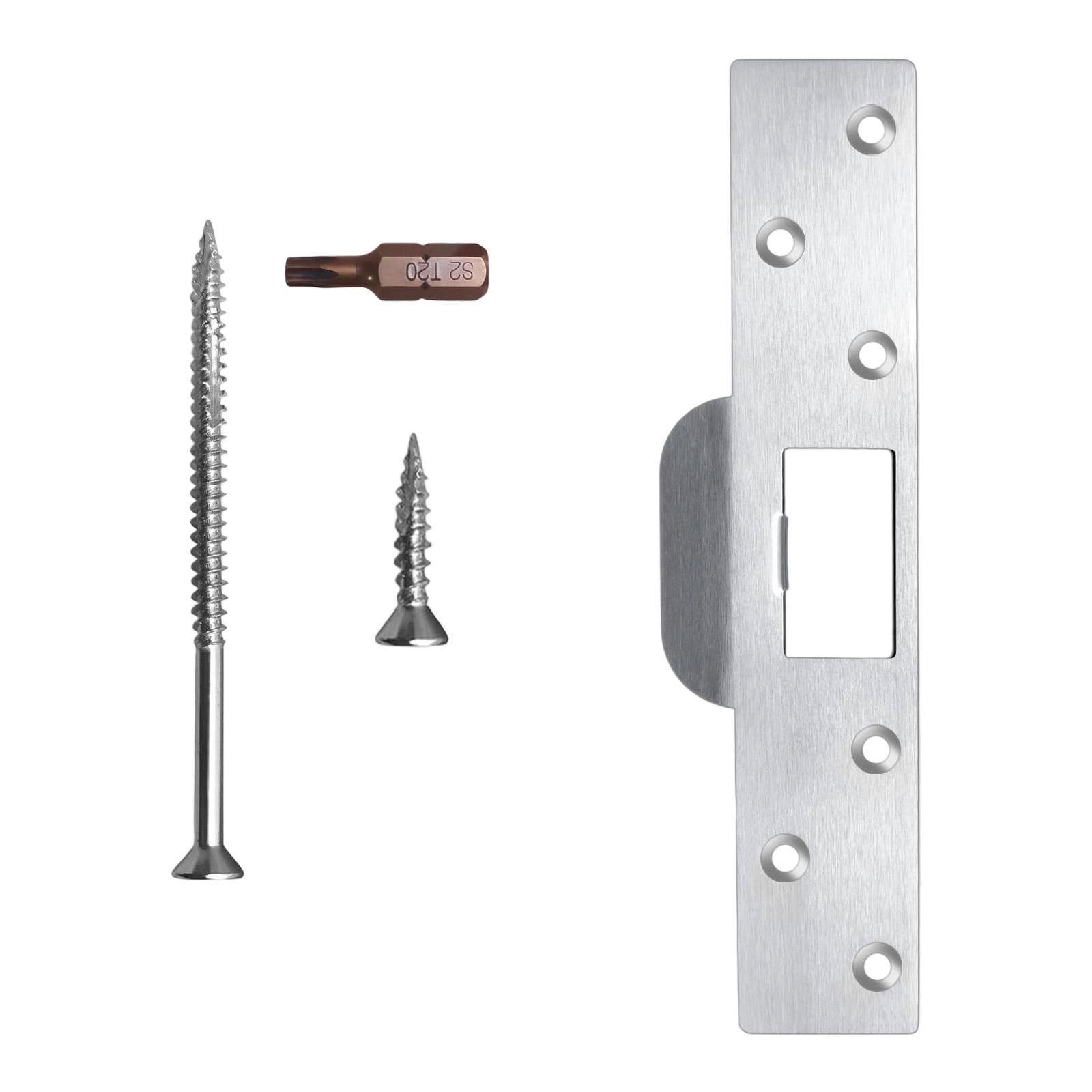 

Long Door Strikes Plate With Standard Lip Design Security Plate Fixes Striker Slot Damage Stainless Steel Hardware