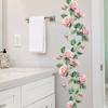 Removable Peony Vine Wall Sticker for Living Room, Bedroom, or Glass Cabinet