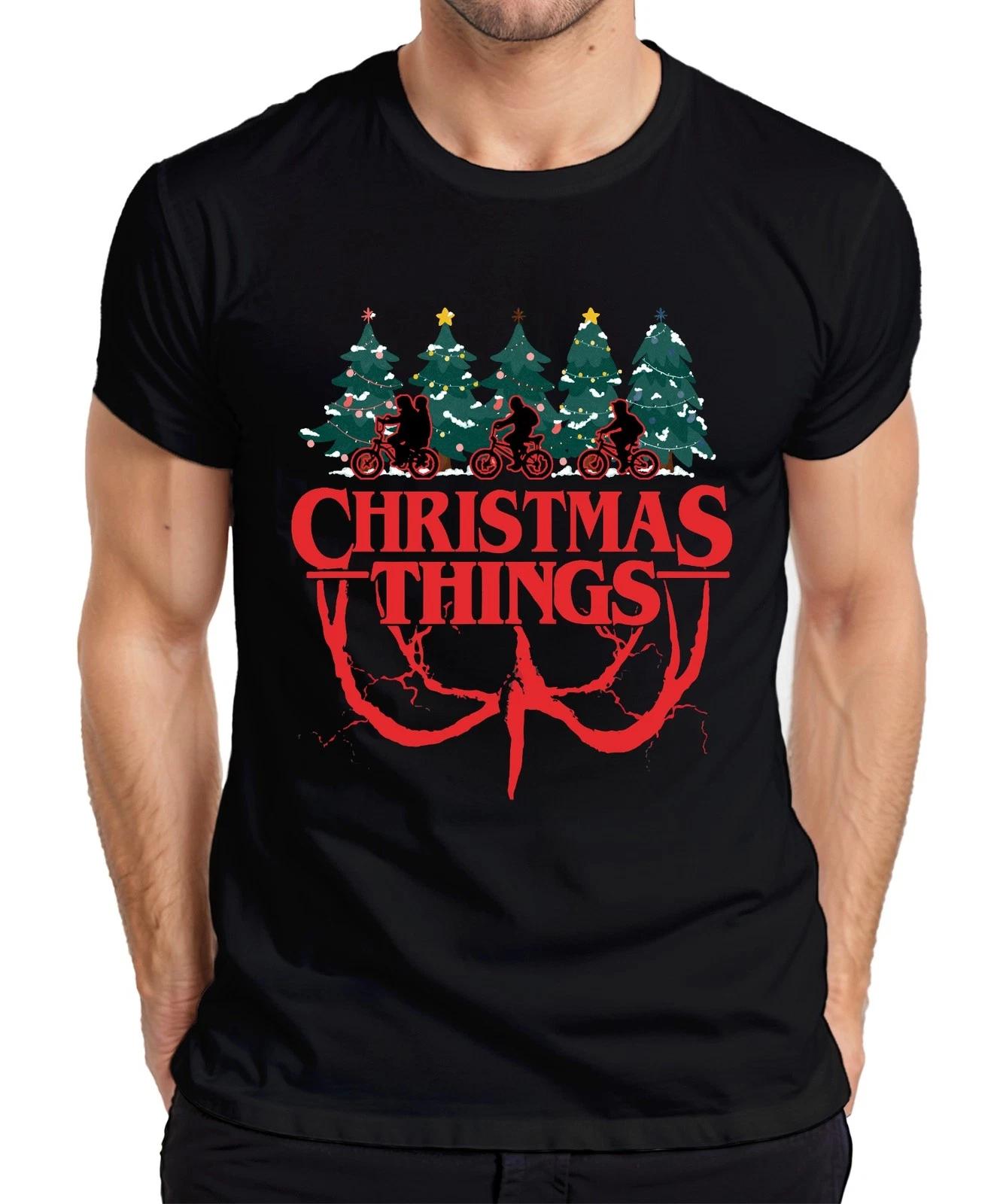 CHRISTMAS THINGS Stranger Weihnachten Demogorgon Kinder Retro Herren T-Shirt XL