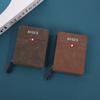 Men's Short Wallet Card Holder Zipper 3 Fold Purse Leather Money Clip Retro Casual Buckle Square Bag