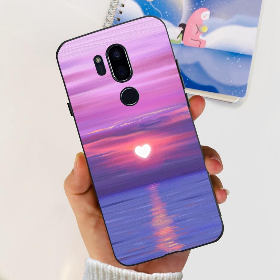 Para LG G7 thinQ Funda G710EM LM-G710 G710 Cubierta Pintada de Lujo Fundas de Teléfono de Silicona Suave Para LG G7 ThinQ Cubiertas Traseras 6.1'' Parachoques