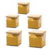 Large Square Flour Sugar Storage Container Airtight Plastic Food Jar with Wooden Lid for Flour Sugar Cookies Rice Coffee Beans Kitchen Pantry