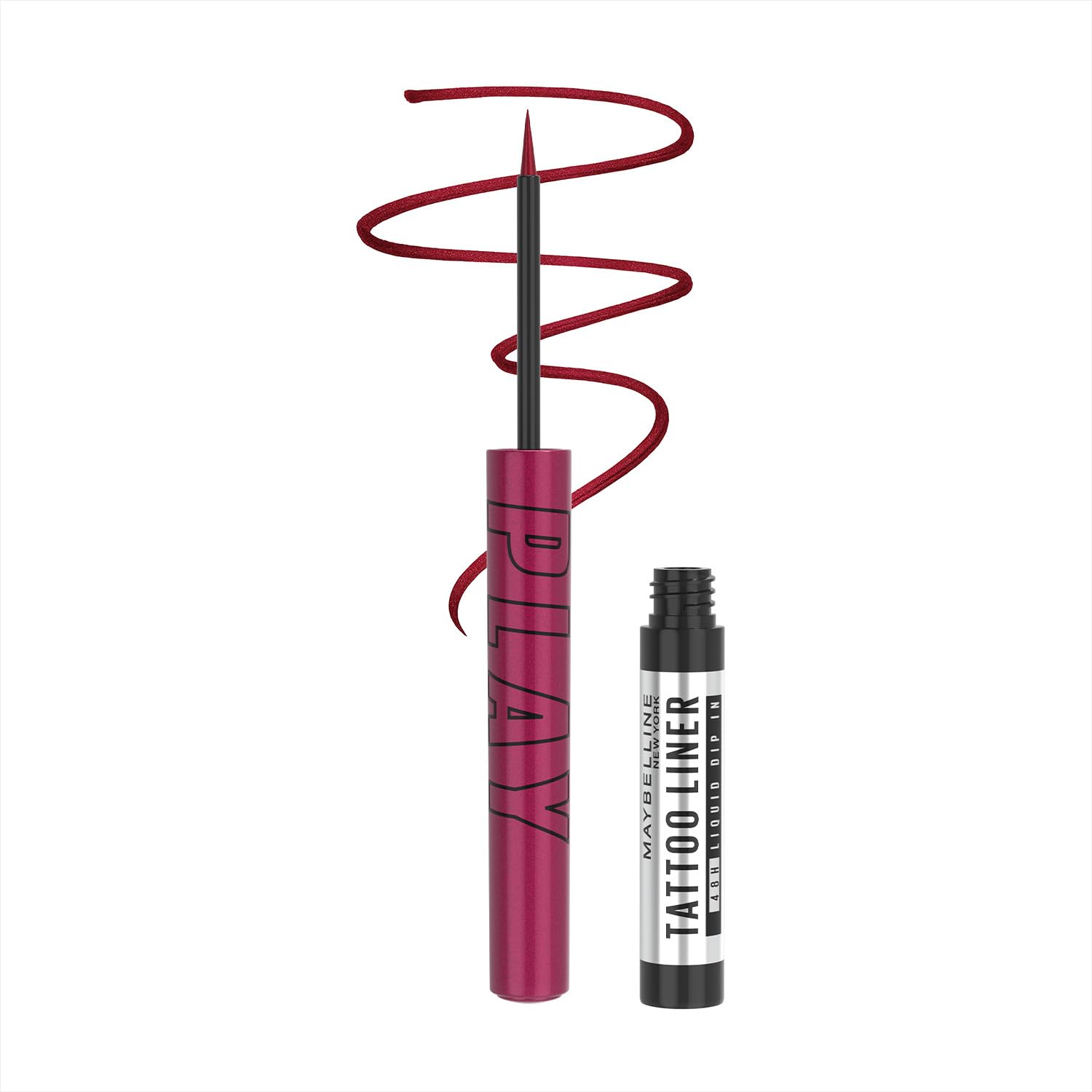 

Maybelline New York Tattoo Play Metallic Burgundy Liquid Eyeliner 2.1ml Longwear Waterproof Eye Makeup With Bold Metallic Finish Blaze
