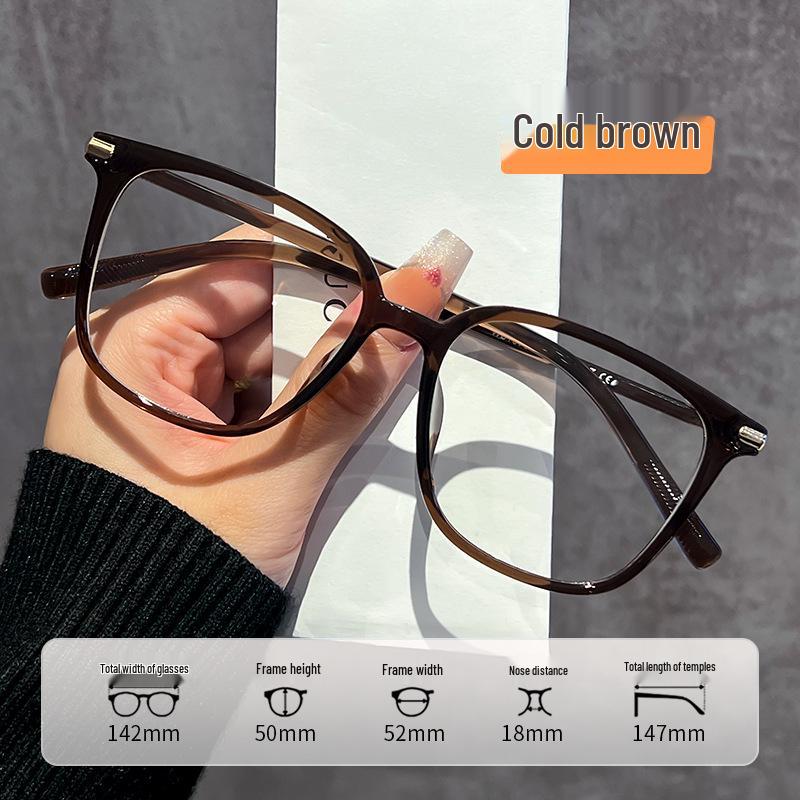 

Women s Large Frame Anti-Blue Light Glasses - Influencer Bright Black TR90, Face-Slimming Prescription Option, Model 10709.