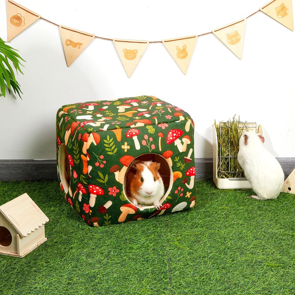 Guinea Pig Hideout Washable Guinea Pigs Hiding House Habitats Cozy Bunny Rabbit Bed for Small Pet Hamster Chinchilla Accessories