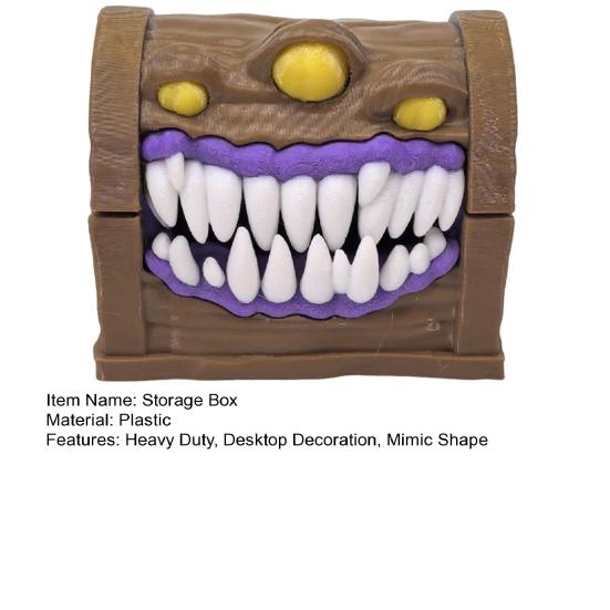 Horror Mimic Dice Storage Box Heavy Duty Plastic Mini Jewelry Box Miniature Necklace Earrings Organizer Chest Ornaments