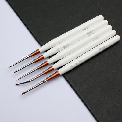 Mini-Nylon-Pinsel mit feinen Linien, 5 Stück/Set, weißer Handzeichnungspinselstift, extra feiner Linien-Malpinsel für Kunststudenten und Künstler