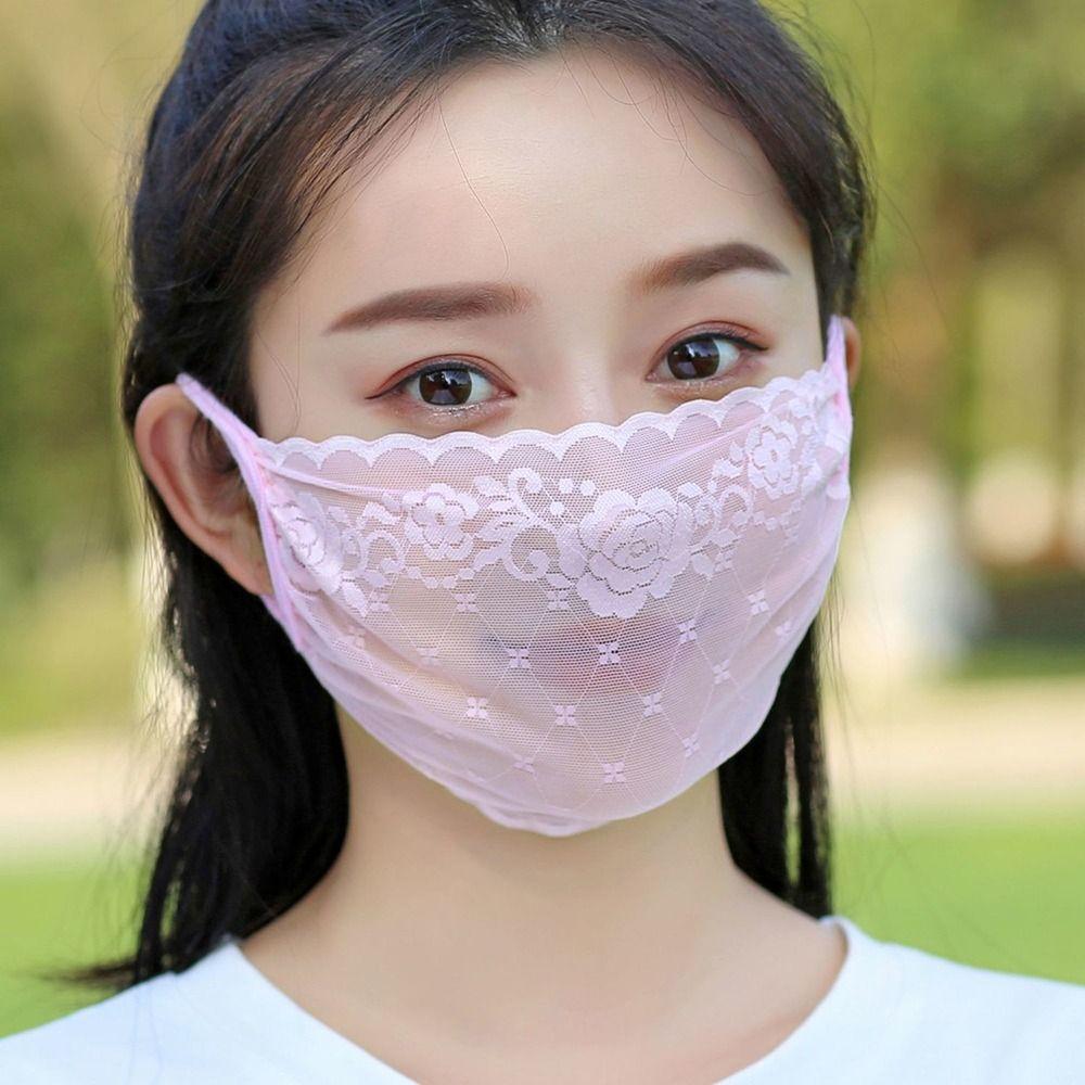 Mask For Women Fishing UV Protection Hiking Outdoor Face Cover Face Shield Lace Mask Sunscreen Mask