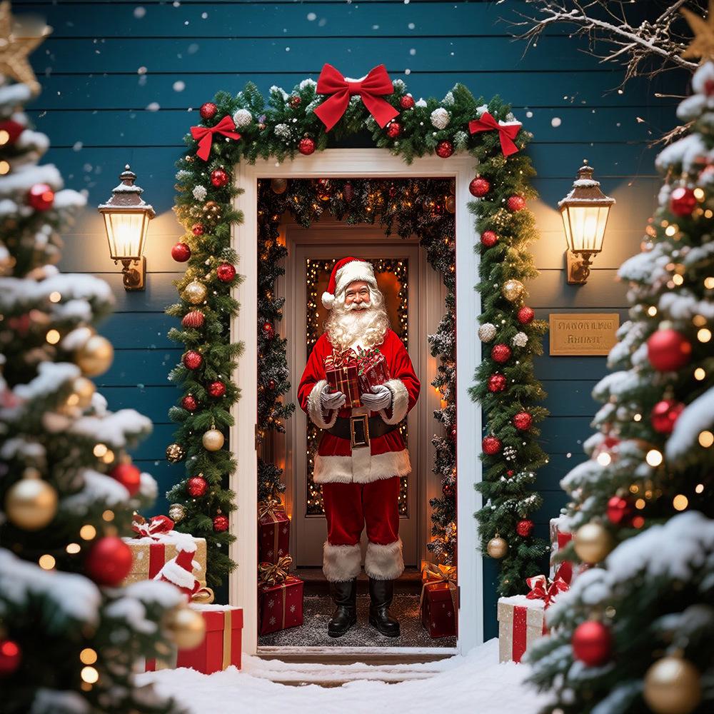 Cross-Border JIT Christmas Door Hanging Tapestry: Festive Decoration for Party and Room
