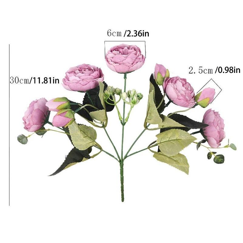 30 cm Růže Růžová Hedvábná Kytice Pivoňka Umělé květiny pro nevěstu Svatba Domov Dekorace Faxu Květiny