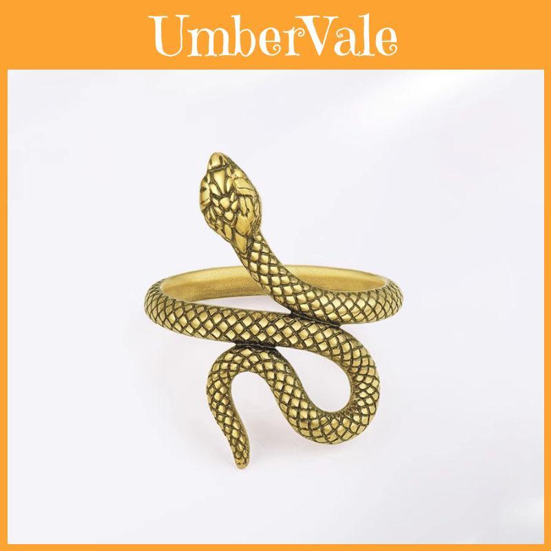 Elegant Vintage Copper Snake Ring For Women Adjustable Retro Fashion Accessory