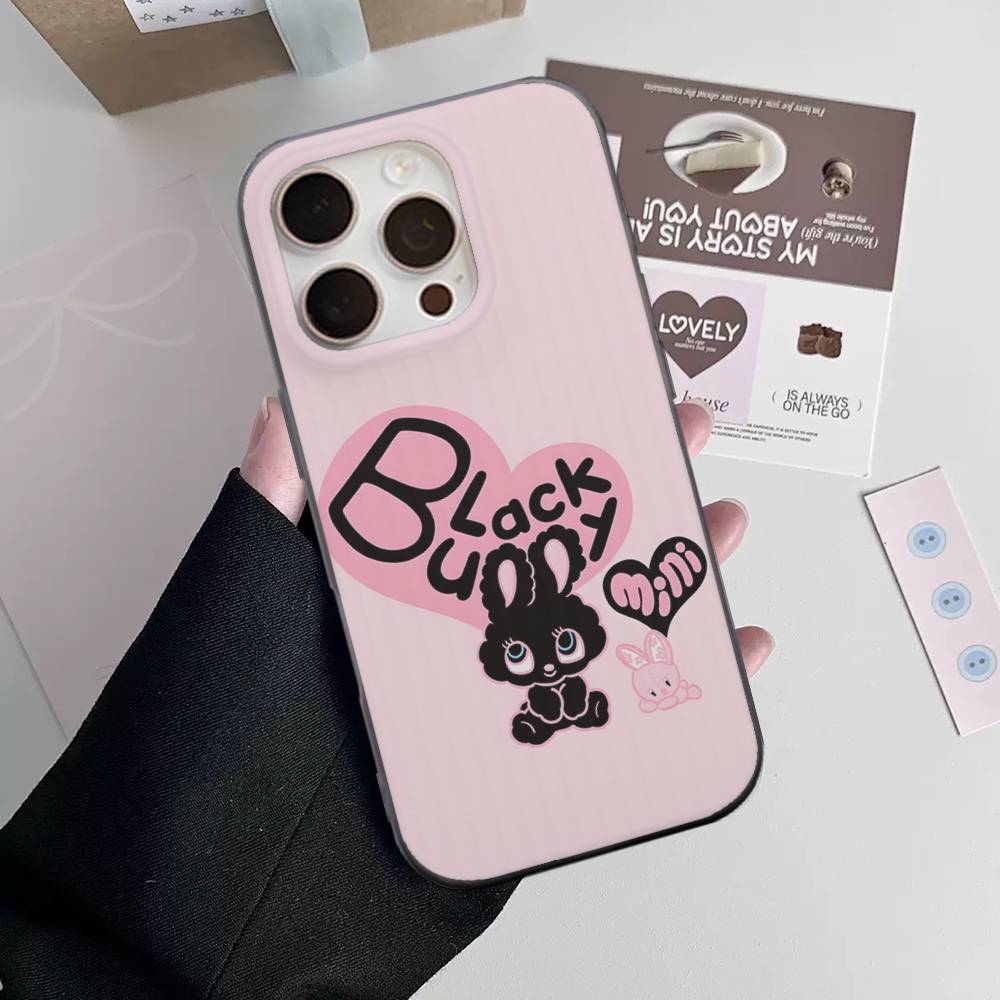 Cute Cartoon Esthers Bunny Phone Case For IPhone 17 16 15 14 13 12 11 Corrugated Frosted Soft Cover Anti-Slip