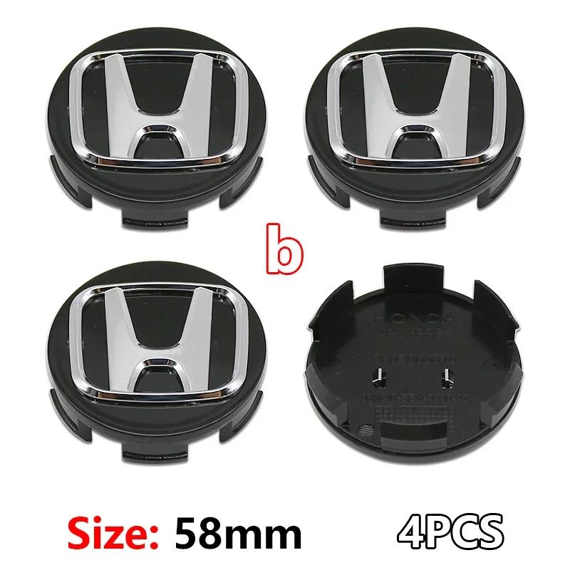 58/69mm Car Wheel Hub Center Caps 4PCS ABS Wheel Rim H Logo Cover for Honda Civic Accord CR-V Fit Auto Exterior Accessories ajk256
