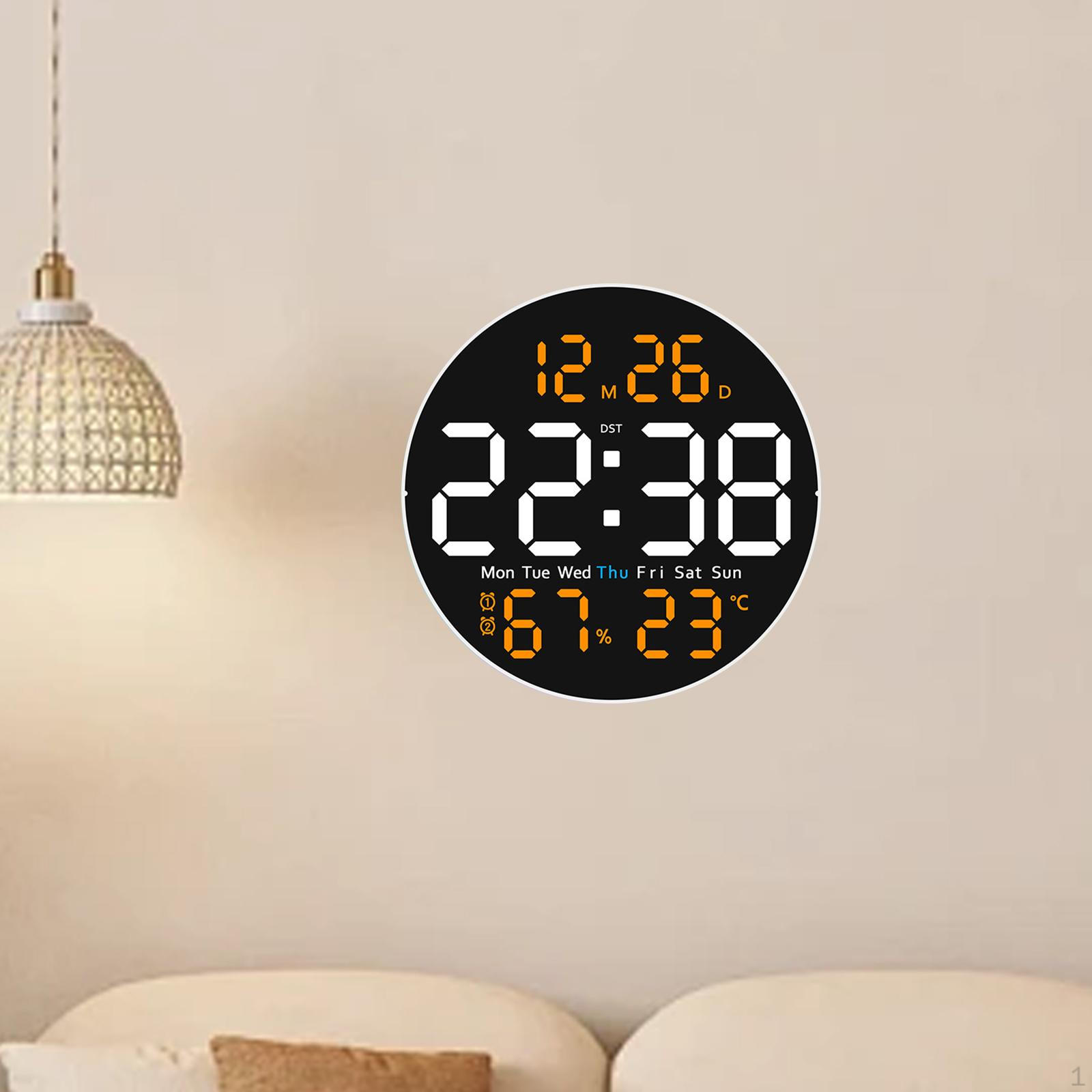 

Цифровые настенные часы с будильником RGB Night Light Month Date Week для гостиной, общежития