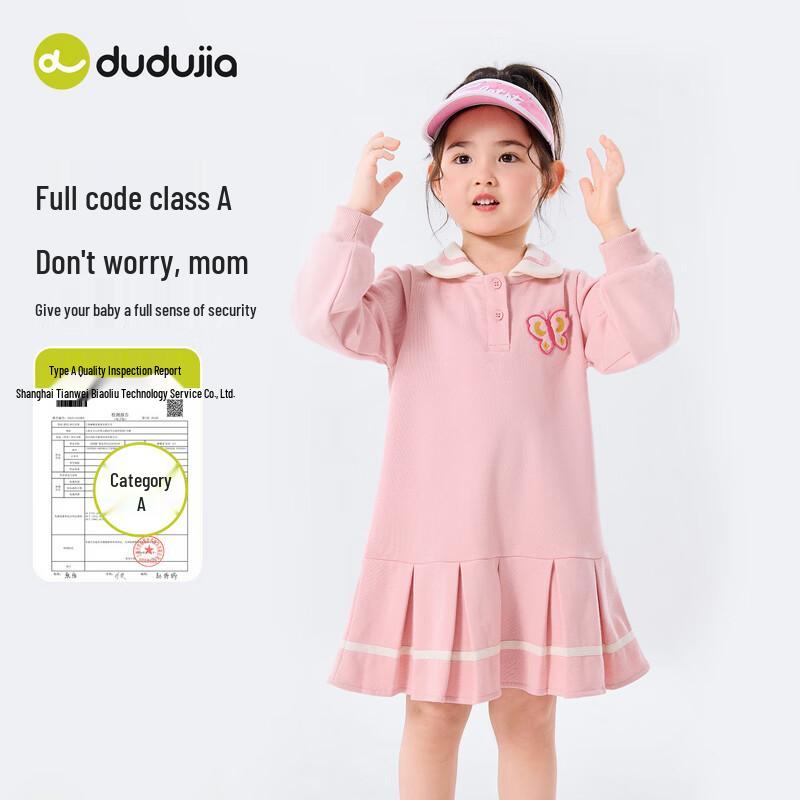 Dudu Baby Girls' Preppy Style Polo Sweatshirt Dress