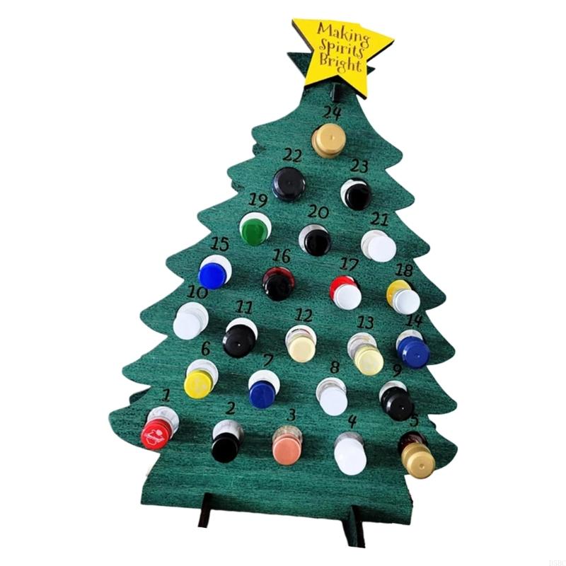 Christmas Count Down Calendar Natural Design Accommodates 24 Miniature Bottle Holiday Decoration For Family
