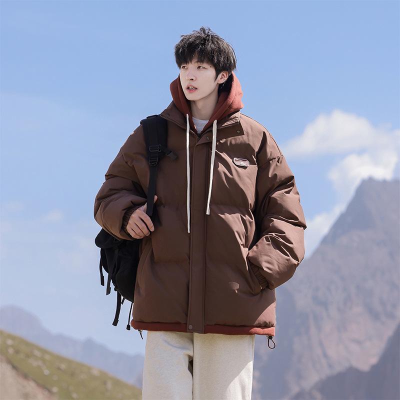 Men's Winter 2025 Retro Cotton-Padded Jacket - Thick, Trendy, Fake Two-Piece Coat