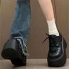 7CM thick-soled heightening Zhao Ruth, the same British style small leather shoes for women's 2025 spring new versatile retro single shoes