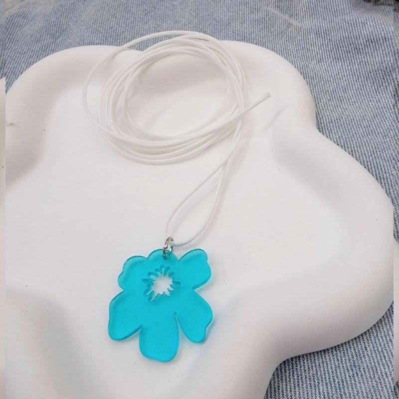 Sweet Irregular Flower Pendant Necklace Party Jewelry Fashion Statement Choker Fashion Simple Cord Collar Necklace
