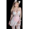 Playful Little Cat Maid Uniform Role-playing Set with Bow Straps Sleeping Skirt with Exposed Chest and Hollow Out Sexy Lingerie