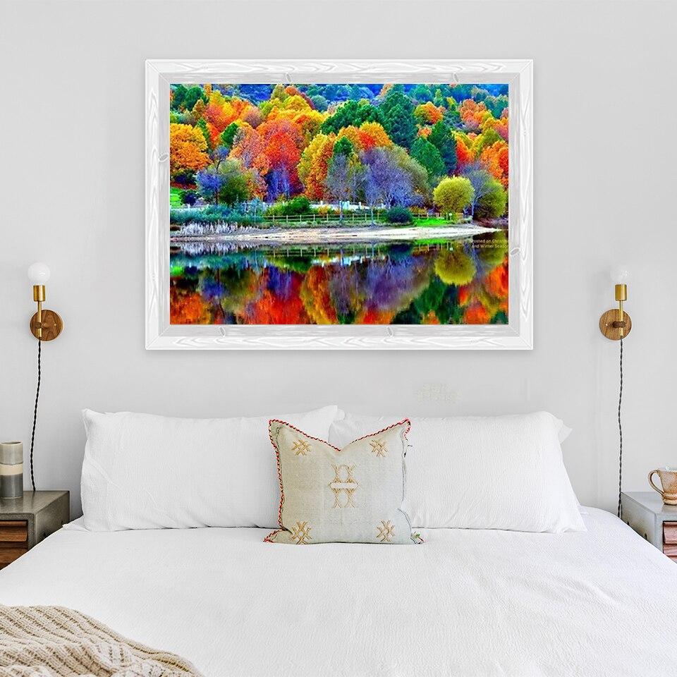 Ny DIY 5D diamantmaleri Scenic Lake Diamond Brodery Scenery Cross Stitch Full Rund Drill Mosaikk Home Decor Gift