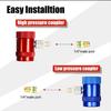 R1234yf Quick Connector Adapter Auto AC High/Low Side R1234yf Quick Couplers Refrigerant Adapters Conversion Kit 2Pcs