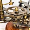 Orrery aus Messing, 43,18 cm, mechanisches Retro-Modell des Sonnensystems, nautische Sonne, Erde und Mond, Orrery mit Holzsockel