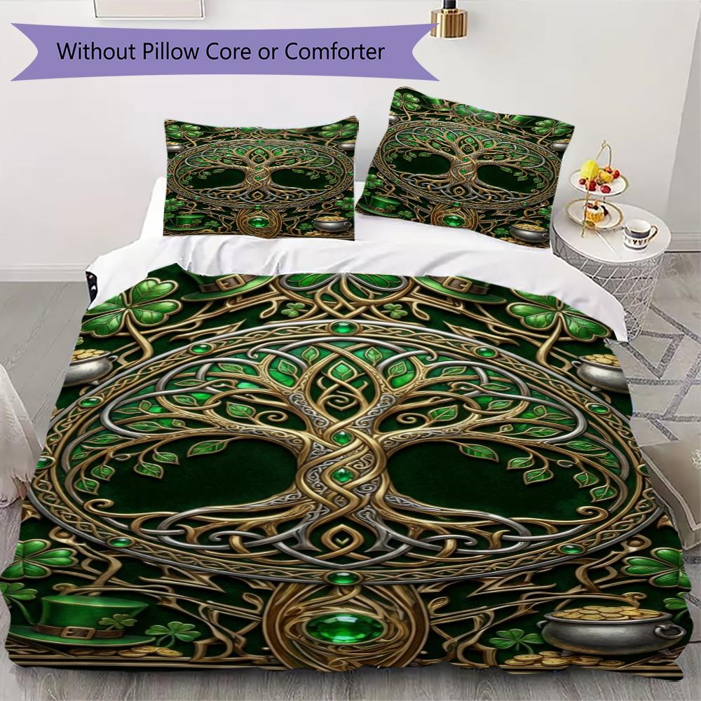 Tree of Life Pattern Bedding uilt Set uilt Cover Pillowcase Home Decoration Birthday Gift (1 * duvet cover + 2 * pillowcase  without core)144