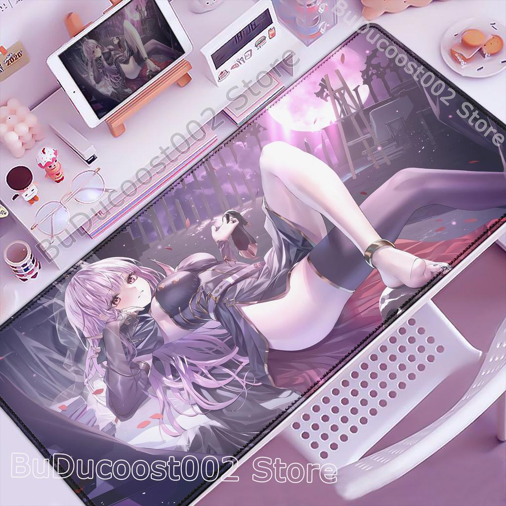 Large Mouse Pad Laptop Gamer Hololive Mori Calliope Keyboard Pad Computer Desk Mouse Mat Gaming Accessories HD Anime PC Mousepad