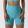 High-Waisted Seamless Ribbed Yoga Shorts for Fitness and Running